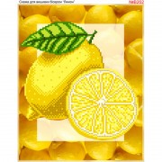 Схема вышивки бисером на габардине Лимон