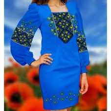 Заготовка женского платья на синем габардине Biser-Art Bis6043 синій