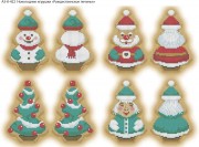 Схема для вышивки бисером на габардине Новогодние игрушки Рождественское печенье