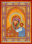 Схема для вышивки бисером на холсте Богородица Казанская
