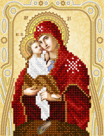 Схема для вышивки бисером на атласе Почаевская икона Божьей Матери
