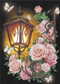 Схема вишивкі бісером на габардині Ліхтар у трояндах Акорнс А3-К-913 - 108.00грн.