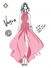 Схема для вышивки бисером на атласе Дом Моды Versace Миледи СЛ-3283