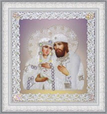 Набор для вышивки бисером Святые Петр и Феврония (ажур) серебро Картины бисером Р-376