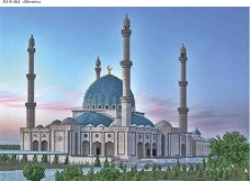 Схема для вышивки бисером на габардине Мечеть Acorns А3-К-362