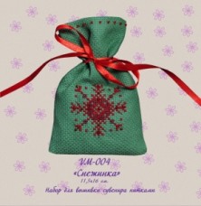 Набор для вышивки сувенироного мешочка Снежинка OLANTA VM-004