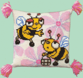 Набор для вышивки подушки крестиком Веселые пчелки Чарiвна мить  РТ-111 - 701.00грн.