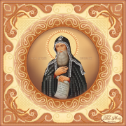Схема вышивки бисером на атласе Святой Преподобный Антоний Печерский