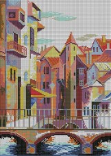 Схема для вышивки бисером на габардине Старый город Картины бисером SPP-006