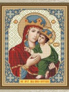 Схема для вышивки бисером на габардине Богородица Киево - Братская