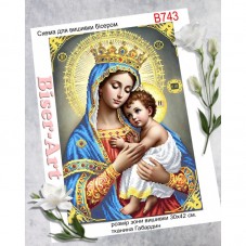 Схема вышивки бисером на габардине Бисер Арт Дева Мария 30х40-В743 Biser-Art 30х40-В743