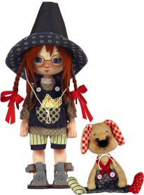 Набор для шитья куклы и мягкой игрушки Девочка с собачкой