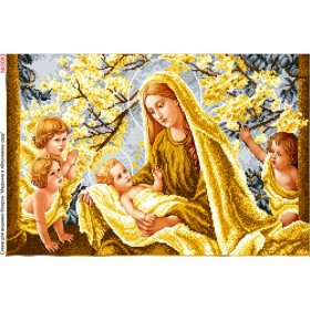 Схема вышивки бисером на габардине Мадонна в яблочном саду  Biser-Art 40х60-3083 - 165.00грн.