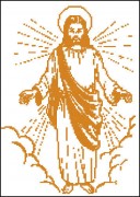 Схема вышивки бисером на габардине Иисус