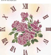 Схема для вышивки бисером на габардине Часы Букет Роз
