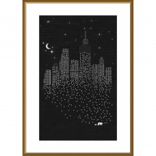 Набор для вышивки нитками на канве с фоновым изображением Ночной город Новая Слобода (Нова слобода) СВ3235