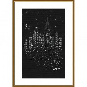 Набор для вышивки нитками на канве с фоновым изображением Ночной город Новая Слобода (Нова слобода) СВ3235 - 342.00грн.