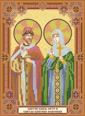 Схема вышивки бисером на холсте Святой князь Петр и святая княгиня Февронья Абрис Арт АСК-162