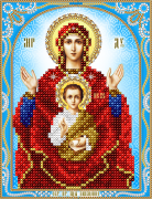Схема для вышивки бисером на атласе Икона Божьей Матери Знамение