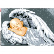 Схема вишивки бісером на габардині Ангелочок спить