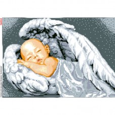 Схема вышивки бисером на габардине Ангелочок спить Biser-Art 30х40-602