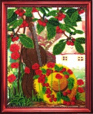 Схема для вышивки бисером на атласе Вишневый сад  Баттерфляй (Butterfly) СА 311Б