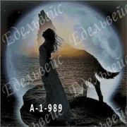 Схема вишивки бісером Девушка волк полная зашивка Едельвейс