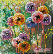 Набор-миди для вышивки бисером на натуральном художественном холсте Разноцветные шары Абрис Арт АМВ-017