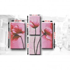 Схема для вышивки бисером Триптих Маки рожеві Biser-Art ТМ5