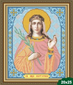 Рисунок на ткани для вышивки бисером Святая Екатерина