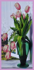 Набор для вышивки бисером Тюльпаны на окне Картины бисером Р-242