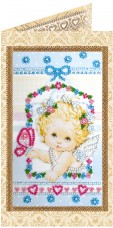 Набор - открытка для вышивки бисером Ангелочек Абрис Арт АО-136