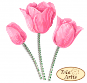 Схема вышивки бисером на велюре Букет тюльпанов