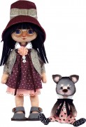 Набор для шитья куклы и мягкой игрушки Девочка с котиком