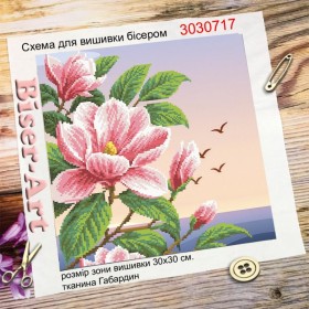 Схема вишивки бісером на габардині Бісер Арт Магнолія 3030717