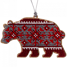 Набор дляя вышивки бисером по дереву Медведь Волшебная страна FLK-214