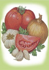 Схема вішивки бисером на габардине Овощи Акорнс А4-К-1097