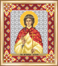 Схемы для вышивания бисером на авторской канве икона святая мученица Агния Чарiвна мить (Чаривна мить) СБИ-095