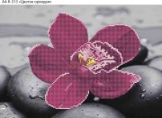 Схема для вышивки бисером на габардине Цветок орхидеи