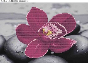 Схема для вышивки бисером на габардине Цветок орхидеи Акорнс А4-К-313 - 63.00грн.