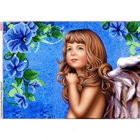Схема вышивки бисером на габардине Дівчинка-ангел