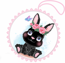 Схема вышивки бисером на велюре Черный кролик Tela Artis (Тэла Артис) ВЛ-034
