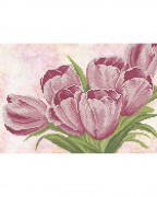 Схема вишивкі бісером на габардині Рожеві тюльпани