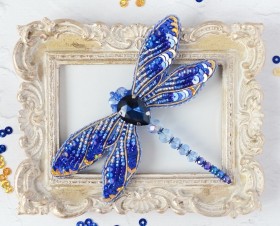 Брошка для вышивки Синяя стрекоза  Tela Artis (Тэла Артис) Б-212 - 414.00грн.