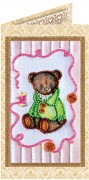 Набор - открытка для вышивки бисером Мишка Тедди 6