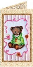 Набор - открытка для вышивки бисером Мишка Тедди 6