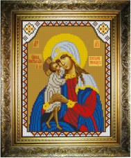 Рисунок на атласе для вышивки бисером Богородица Взыскание Погибших Страна Рукоделия ИС-508