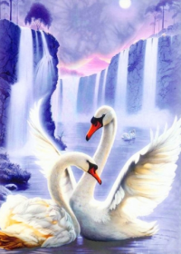 Набор для выкладки алмазной мозаикой Пара лебедей