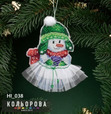Набор для вышивки новогодней игрушки Снеговичок Дина Кольорова НІ_38