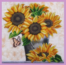 Набор для вышивки бисером Дачные цветы Картины бисером Р-315